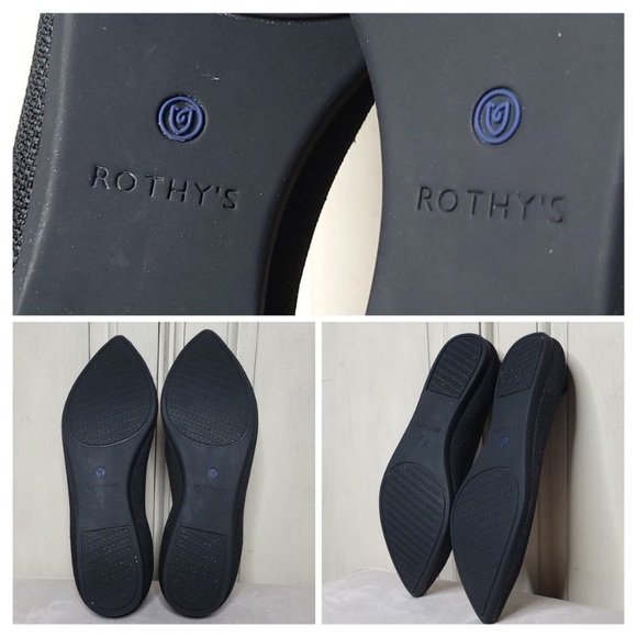 Rothy’s The Point Knit Stretch Pointed Flats Washable Shoes Black✨️9 - Picture 5 of 7